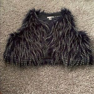 Kids Dark blue and cream fur vest
